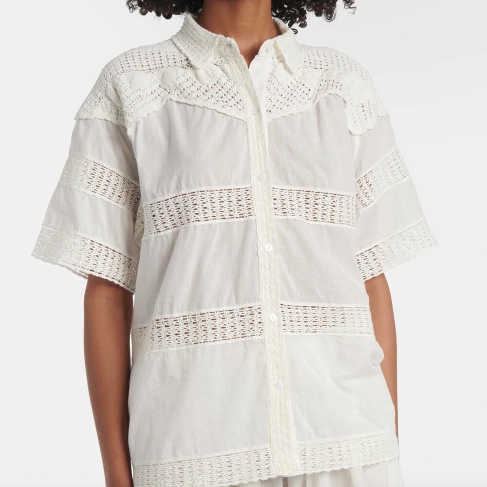 Ulla Johnson Amal Crochet Button-front Shirt Size P Brand New w/Tags